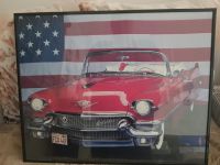 50 iger Jahre Cadillac Rot Glückswürfel 53x40cm Bilderrahmen Nordrhein-Westfalen - Bocholt Vorschau