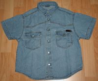 Blaues Jeans-Hemd - Größe 110 - Sommer-Hemd - mit Rückenmotiv Rheinland-Pfalz - Limburgerhof Vorschau