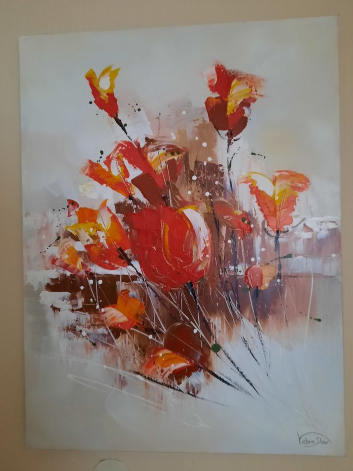 Ein schönes Bild - Rot Orange Blumen Motiv in Wipfeld