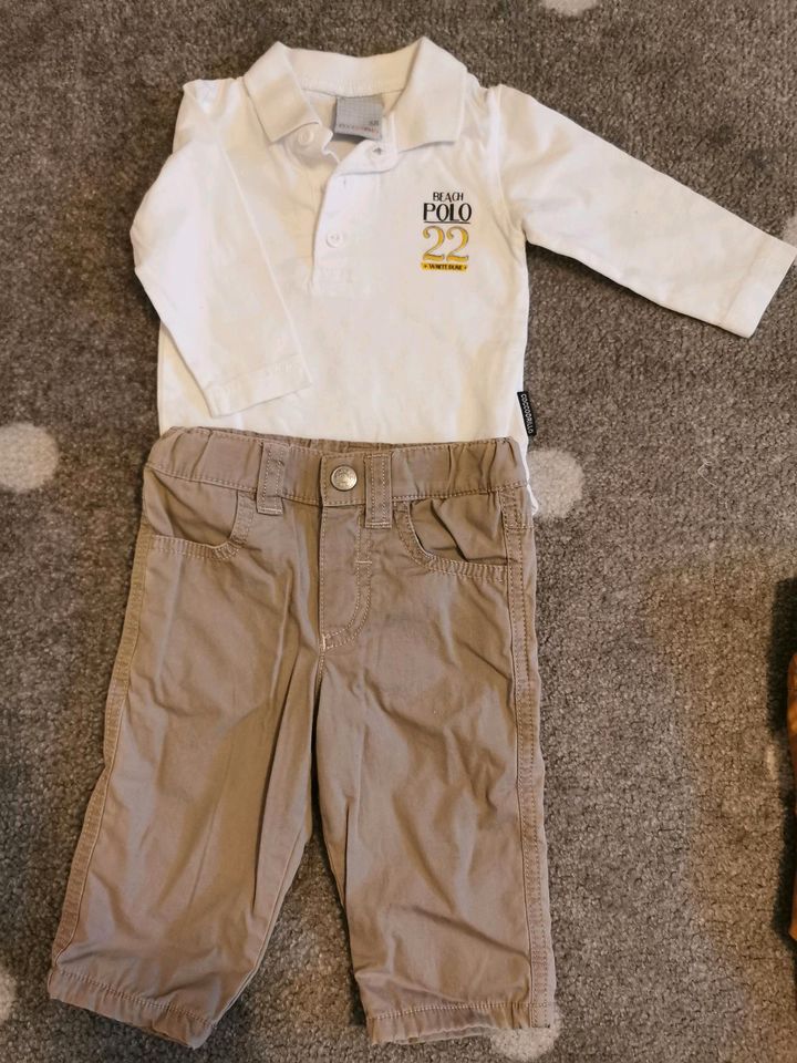 Jungen Set Gr. 68, Polo Body, Hosen, festlich Taufe Hochzeit in Schloß Holte-Stukenbrock