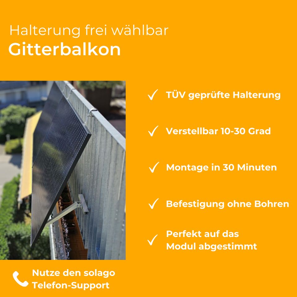 Balkonkraftwerk Komplettset 1600W inkl. Halterung in Celle