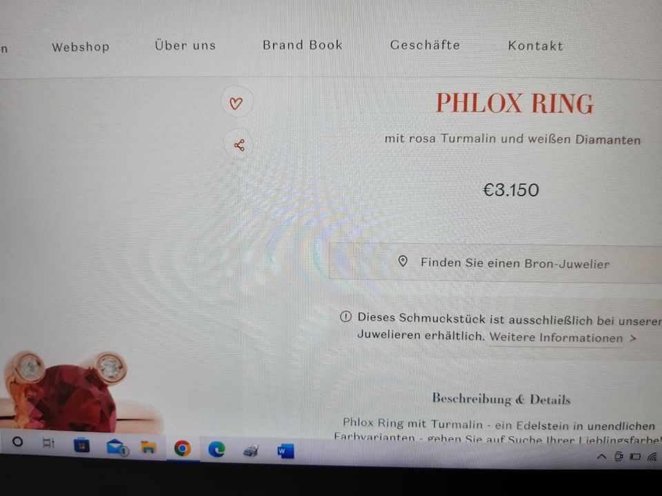 BRON Ring Phlox 750 RG Diamanten/Turmalin in Augsburg