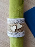 Serviettenringe Ringe Serviette Jute vintage Hochzeit Spitze Herz Brandenburg - Lauchhammer Vorschau