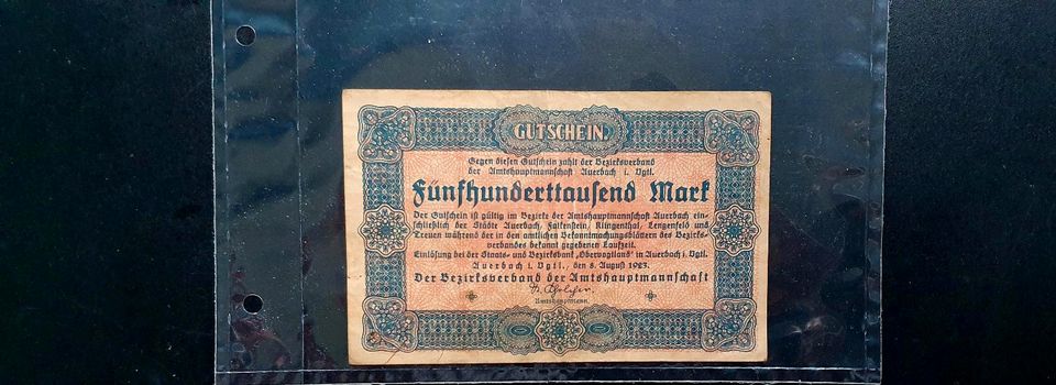 Reichsbanknoten in Klingenthal