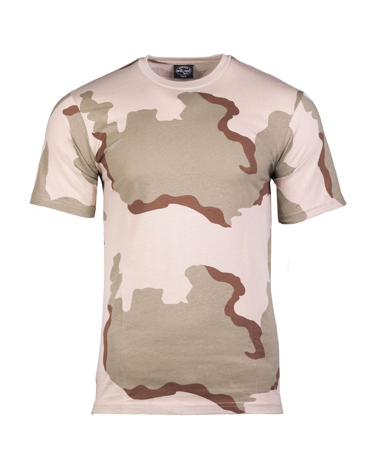 T-Shirt Mil-Tec, US Style mit Rundhalsausschnitt, 3-Farben-desert in Betzdorf