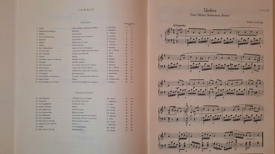 Klaviernoten „Opern und Operetten“ Bd. I und II  - Noten Klavier in Achim