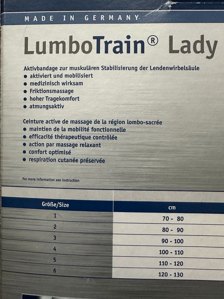 Bauerfeind Lumbotrain Lady Gr:5 in Bayreuth