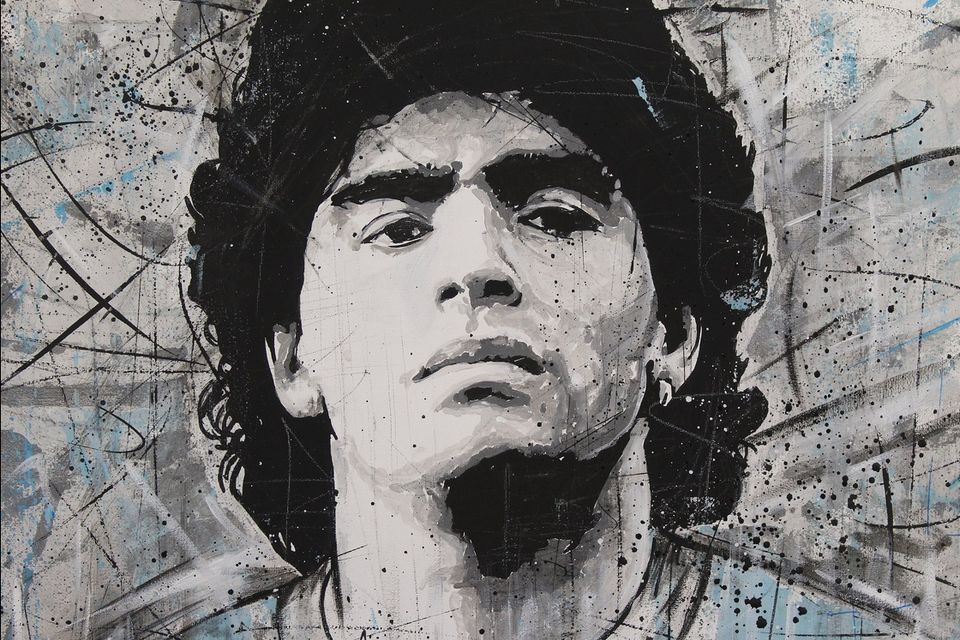 Vincent Mink - Portrait Painting of the legendary Diego Maradona in Horstmar