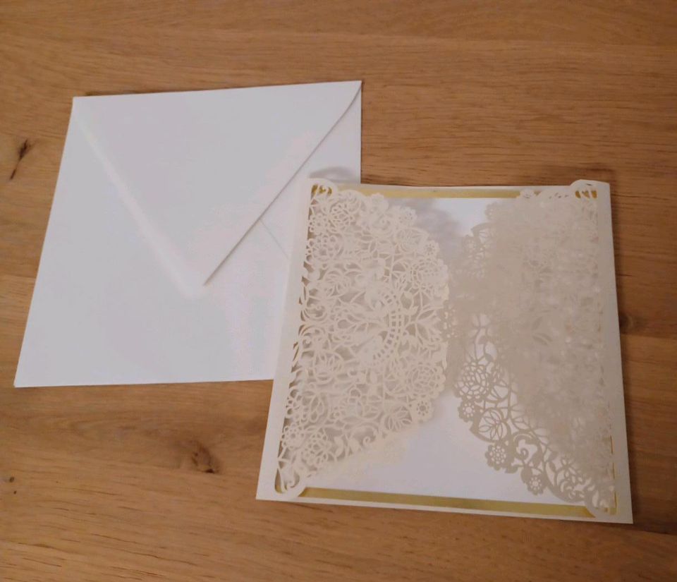 Edle Einladungskarten Hochzeit Geburtstag Spitzen Optik Karten in Schifferstadt