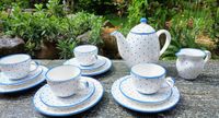 Gmundner Keramik-blaue Tupferl Kanne,Tassen,Kuchenteller, Milchh. Bayern - Freilassing Vorschau