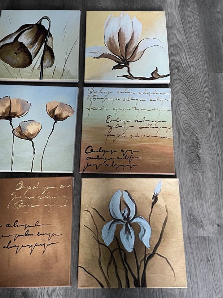 Bilder auf Leinwand Blumen 30x30 12 Stück in Breddin