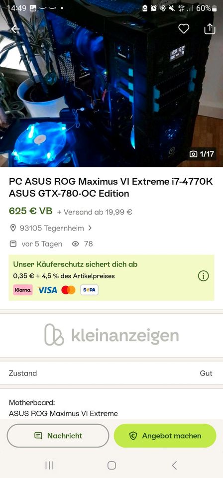 PC ASUS ROG Maximus VI EXTREME i7 -477OK  ASUS GTX--780-OC Editio in Tegernheim
