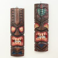 2er Deko Masken Wandmaske Set aus Holz Tiki Maori 50 cm Bochum - Bochum-Wattenscheid Vorschau