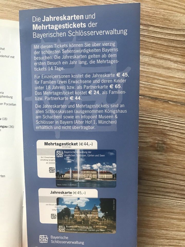 Familien-Jahreskarte~Gärten und Schlösser Bayern~Ticket in Allersberg