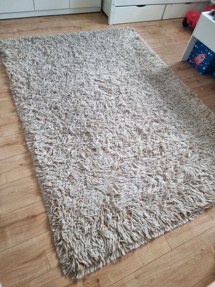 Hochflor Teppich beige 160x230 cm in Schwelm