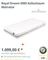 Kaltschaum 7 Zonen Matratze wie NEU ROYAL DREAM 500S  100x200 Niedersachsen - Stade Vorschau