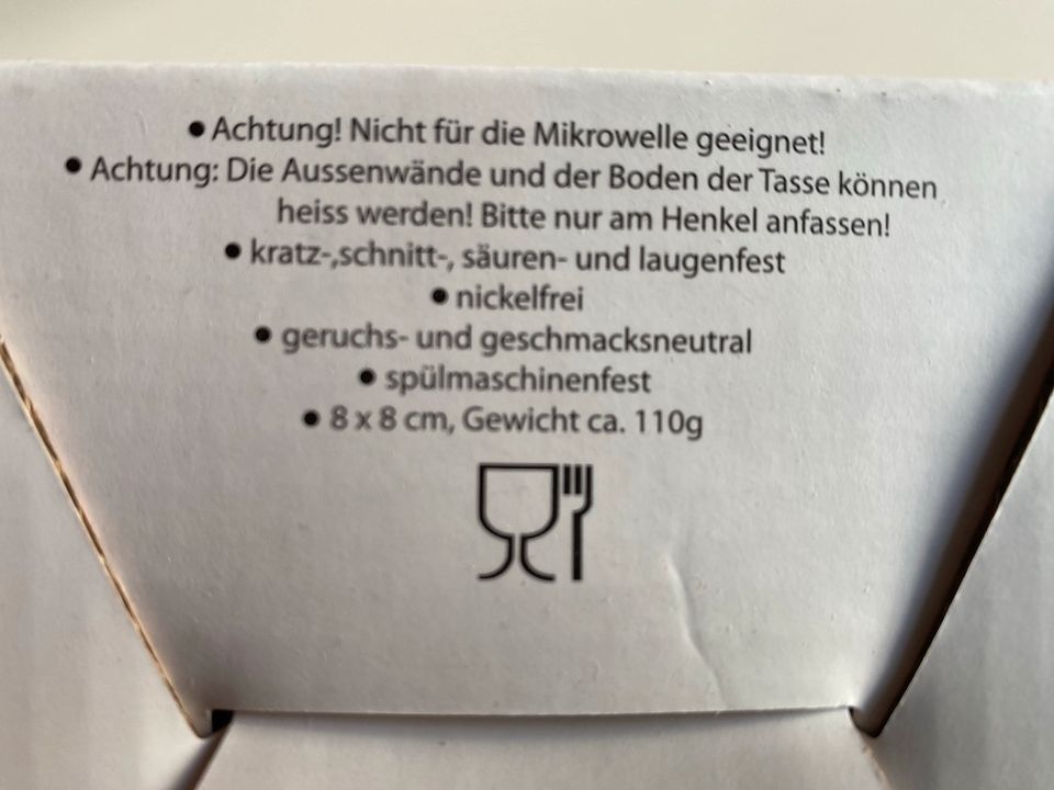 Zwei Emaille-Tassen, neu und OVP in Hildesheim