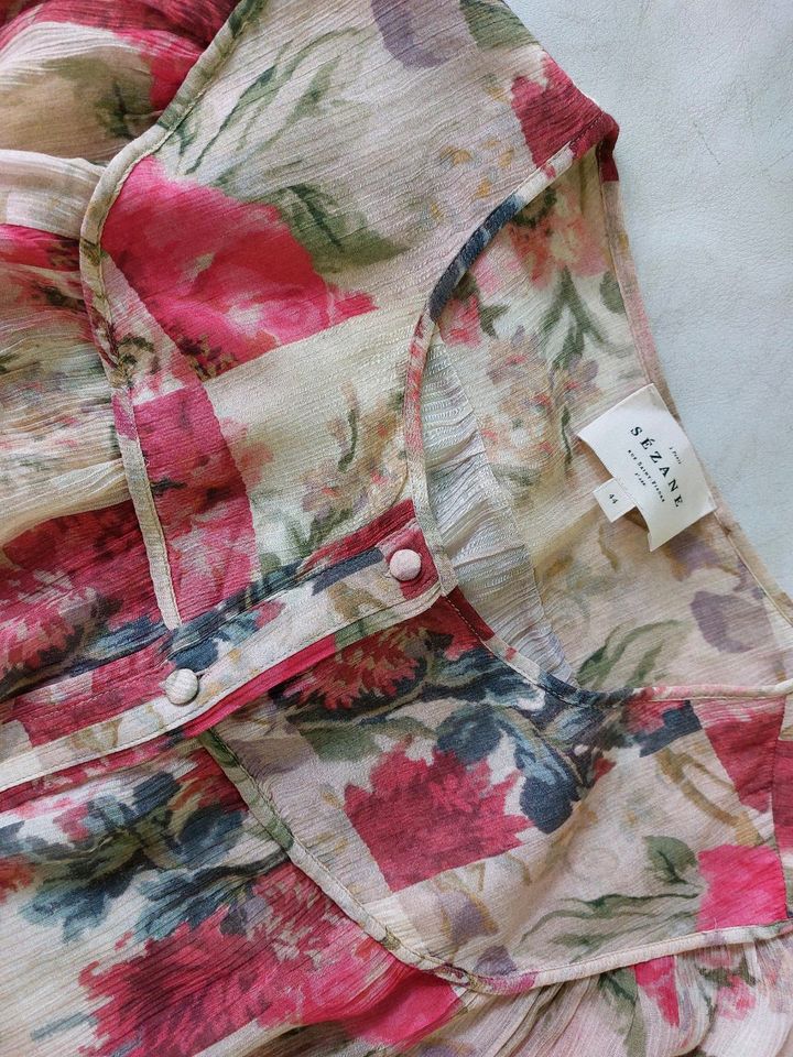 Sezane Bluse Rose Gr.42 44 xxl Frankreich neu Knöpfe Seide in Lüdinghausen