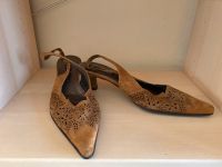 Stylische Sling Pumps, Wildleder mit Lochmuster, braun Niedersachsen - Garbsen Vorschau