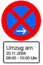 Halteverbot Umzug Erfurt, Parkverbot, Schilder, Halteverbotszone in Gebesee