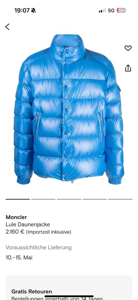 Lule kurze Daunenjacke Moncler Neu mit Etikett Limitiert 3 in Dortmund