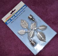 Neu 2-er Set Gardinen Endstücke Blatt-Motiv 16mm titan silber Hessen - Langen (Hessen) Vorschau