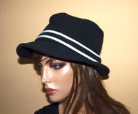 Trilby Hut Schwarz Strass-Schnalle True Vintage Y2K black weiß Hessen - Bischofsheim Vorschau