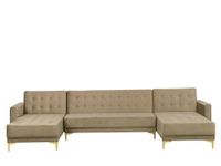 Schlafsofa wohnlandschaft Samtstoff sandbeige beige Gold Ottomane Kreis Pinneberg - Tornesch Vorschau