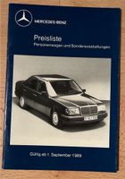 Mercedes Preisliste 1988 1989 Nr.51 W201 W124 W126 R107 R129 Baden-Württemberg - Mannheim Vorschau