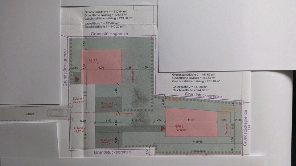 Zwei vollerschlossene Grundstücke in Frickenhausen zu verkaufen in Frickenhausen