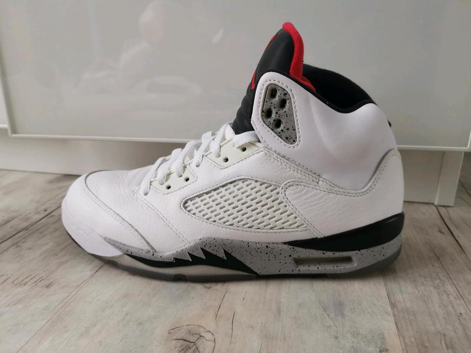 Herren Nike Air Jordan 5 Retro White Cement EU 42 5