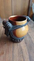 Krug Vase Trink- Becher Keramik in Leder eingebettet Brandenburg - Eberswalde Vorschau