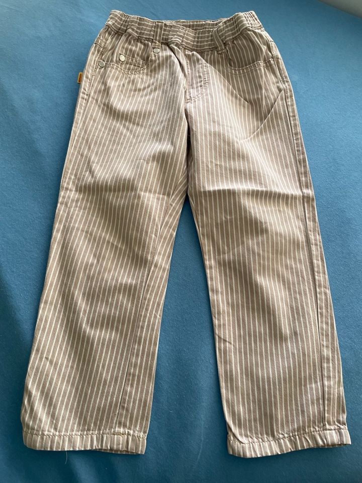 Steiff Sommerhosen Jeans Stoffhose lang Gr. 98 104 blau beige in Bonn