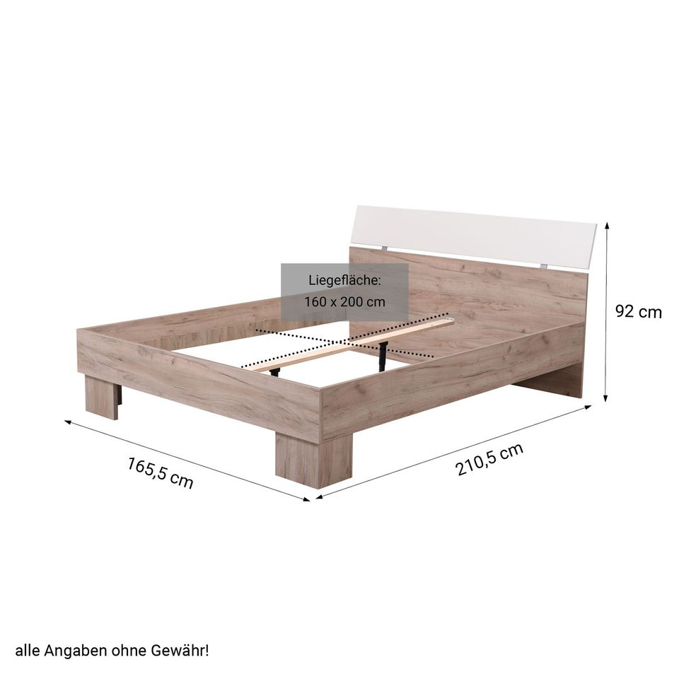 Bett Holzbett Futonbett Doppelbett Holz Eiche 160x200 NEU 083-Ma in Wiesbaden