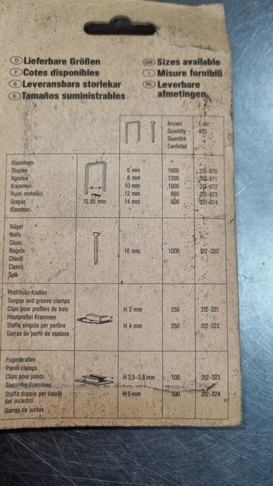 Neue AEG Klammern 932-313-970, 1600 Stück, 13/6 Tackerklammern. in Bensheim