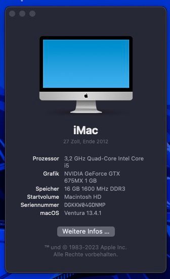 Apple iMac 27“ late 2012 in Ammerbuch