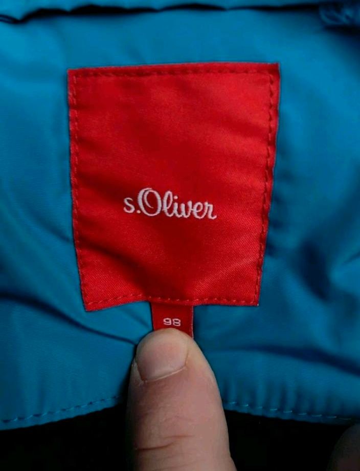 S . Oliver Kinder Winterjacke Größe 98 wie neu gefüttert in Blau in Dinslaken