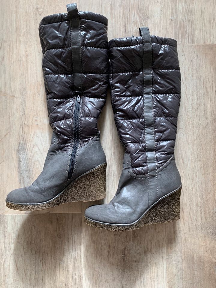 Esprit Stiefel Winter gefüttert grau Größe 39 in Erpolzheim