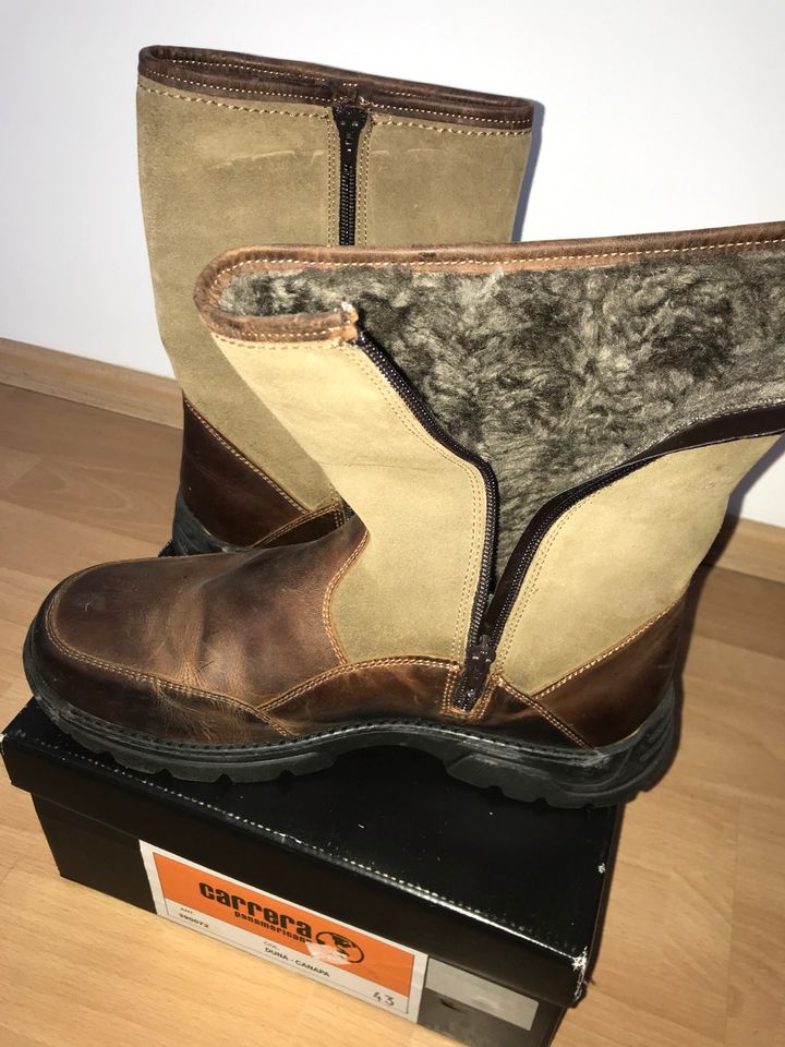 Herrenstiefel braun, aus Leder-Wildleder-Kombi, warm gef. Gr. 43 in Würzburg