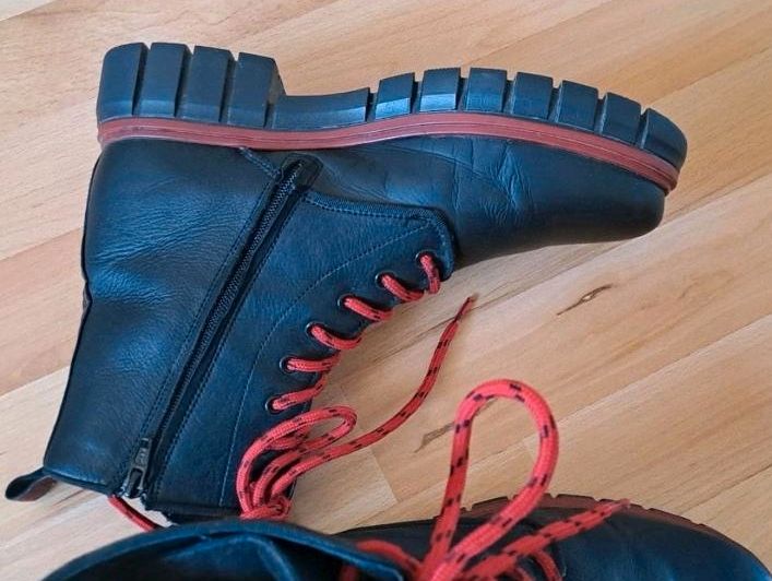 Maca Kitzbühel Leder Stiefel Stiefelette Boots schwarz Gr 39 in Heidelberg