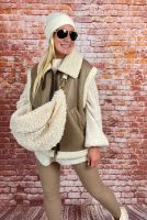 Hochwertige Oversize Weste „Shearling“ Sherpa / Leder Optik Bochum - Bochum-Ost Vorschau