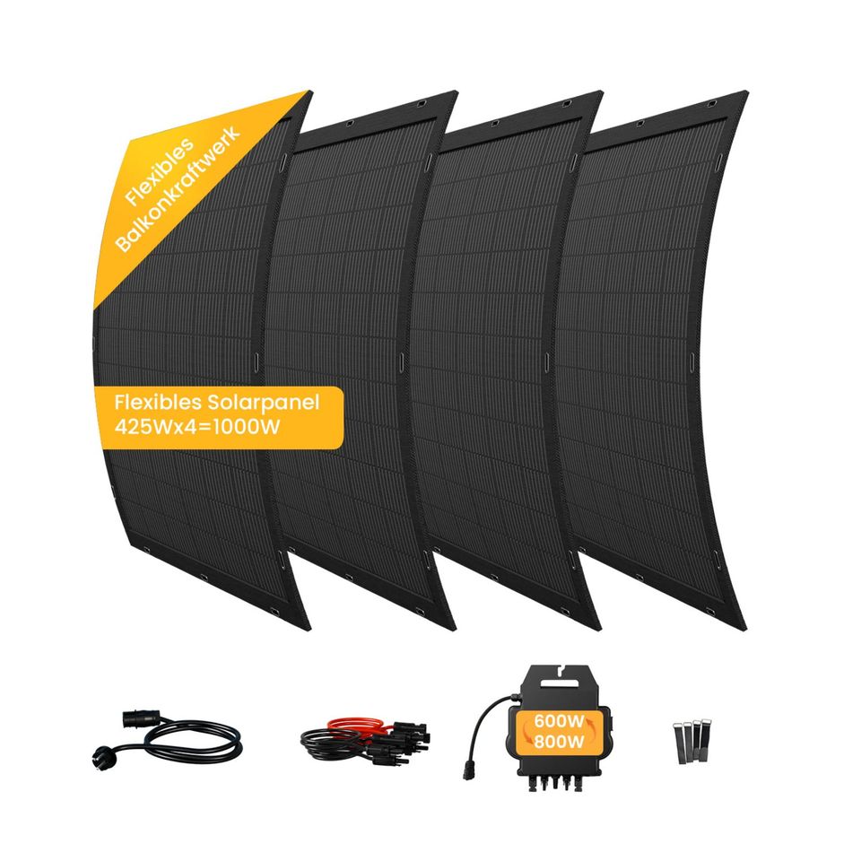 Balkonkraftwerk 1000Wp Flexibles Solarpanel/ 800W EZ1-M APSYSTEMS Wechselrichter-Berlin in Berlin