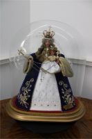 Acc003 Heilige Mutter Maria Jesuskind Wachsfigur Antik Glassturz Wuppertal - Vohwinkel Vorschau