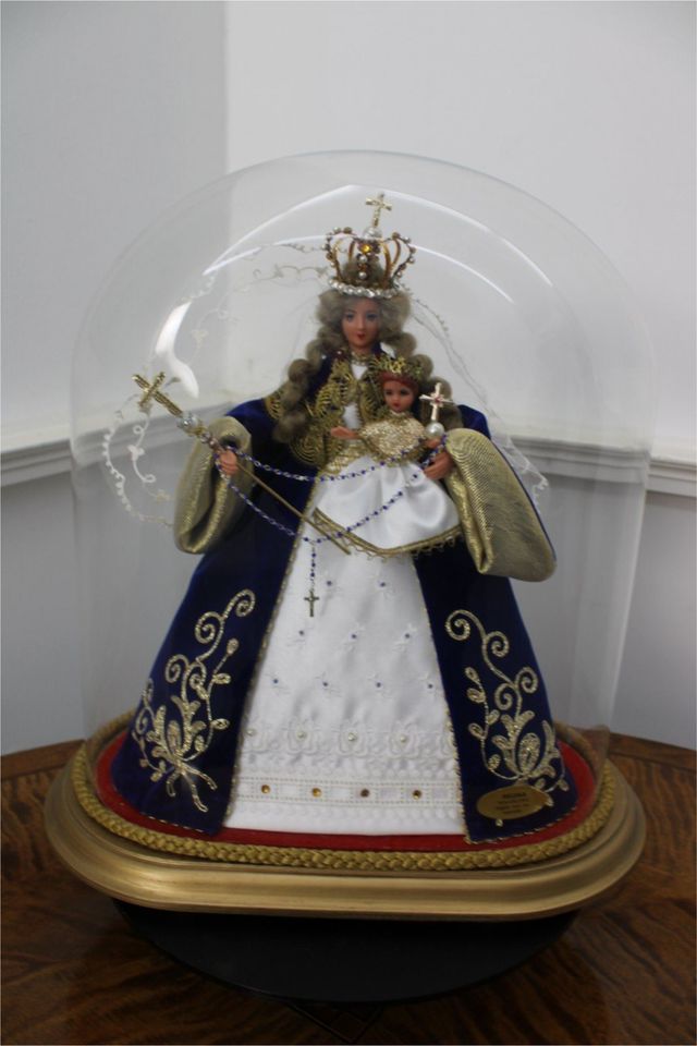 Acc003 Heilige Mutter Maria Jesuskind Wachsfigur Antik Glassturz in Wuppertal