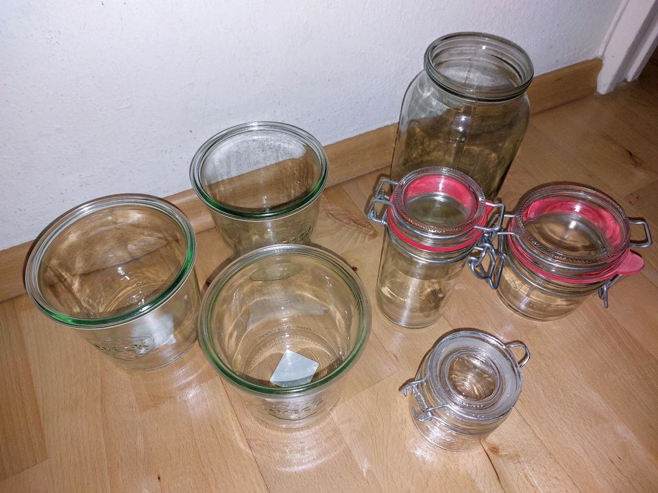 4x Weckglas 1l Sturzglas 580ml 3x Bügelverschlussglas klein 250ml in München