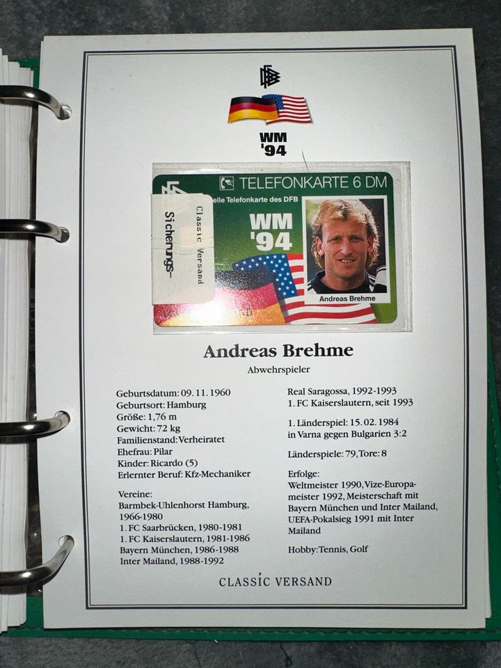 WM'94 | EM | Deutschland | Telefonkarten-Collection | DFB in Mettmann