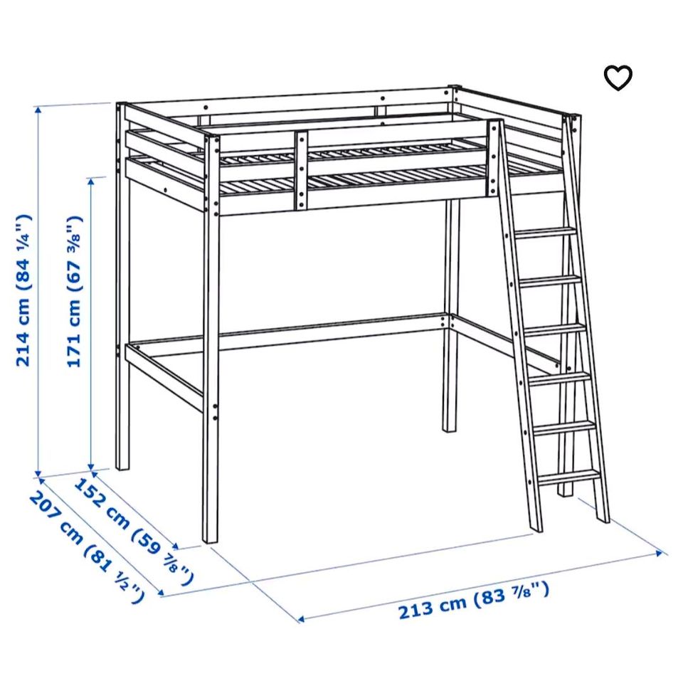 Ikea Stora Hochbett weiss 140 x 200cm in Bergheim