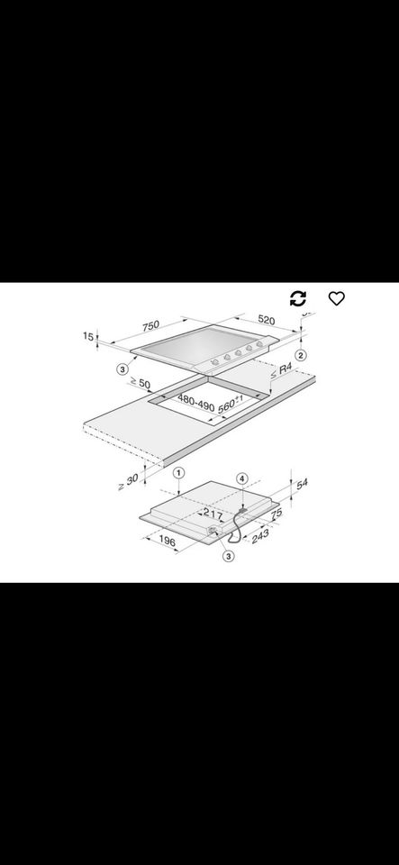 Einbau-Gasherde Miele KM 2034 5 Zonen (1 Wokbrenner) zu verkaufen in Mülheim-Kärlich