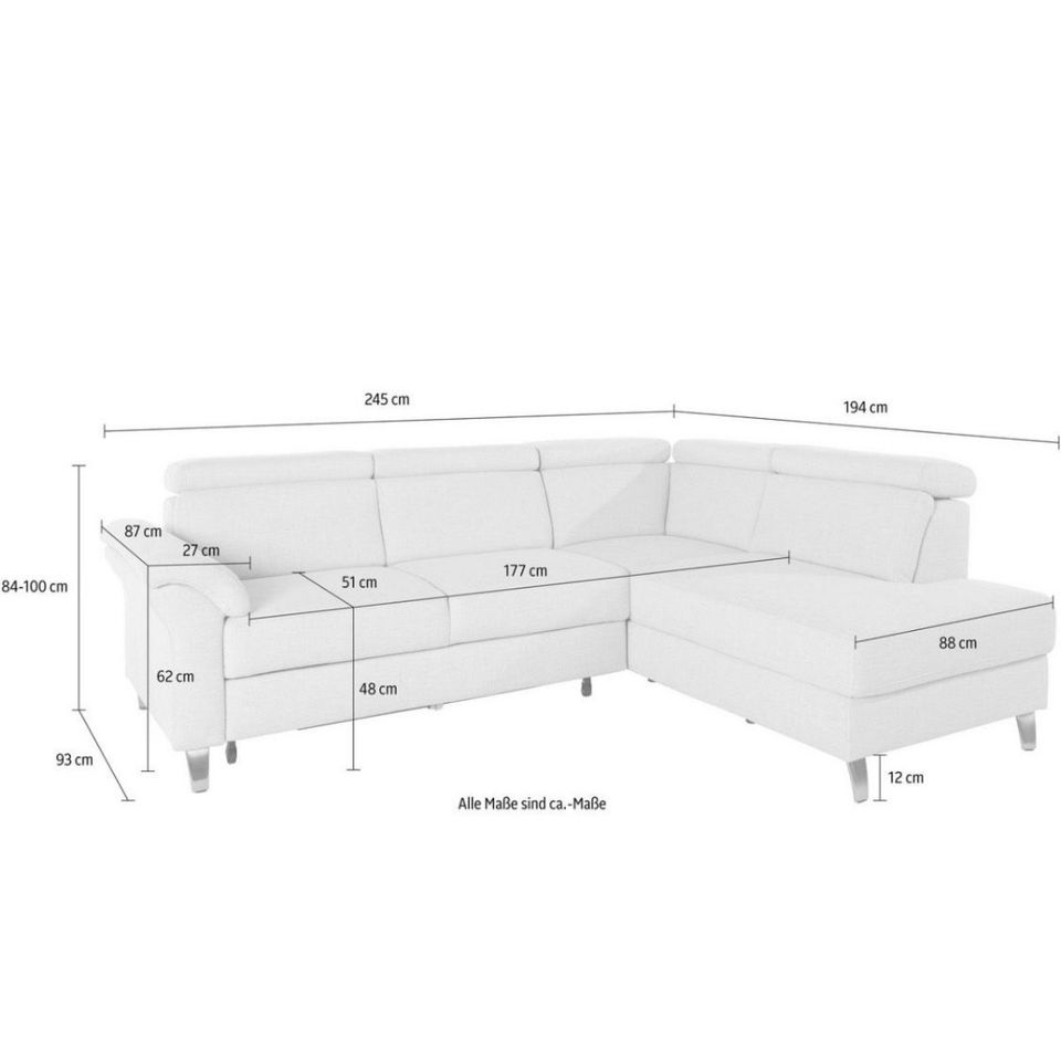 Ecksofa, L Couch, Polstergarnitur, Wohnzimmer UVP  2.279€ in Münchhausen