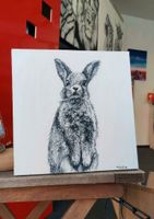 Kaninchen Tierbild Portrait Leinwand Malerei Ölgemälde Kunst Hase Nordrhein-Westfalen - Oberhausen Vorschau